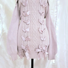 Vintage Knitted Off Shoulder Pullovers Mini Dress