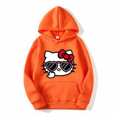 Sanrio Hello Kitty Hoodie Women Solid Colors