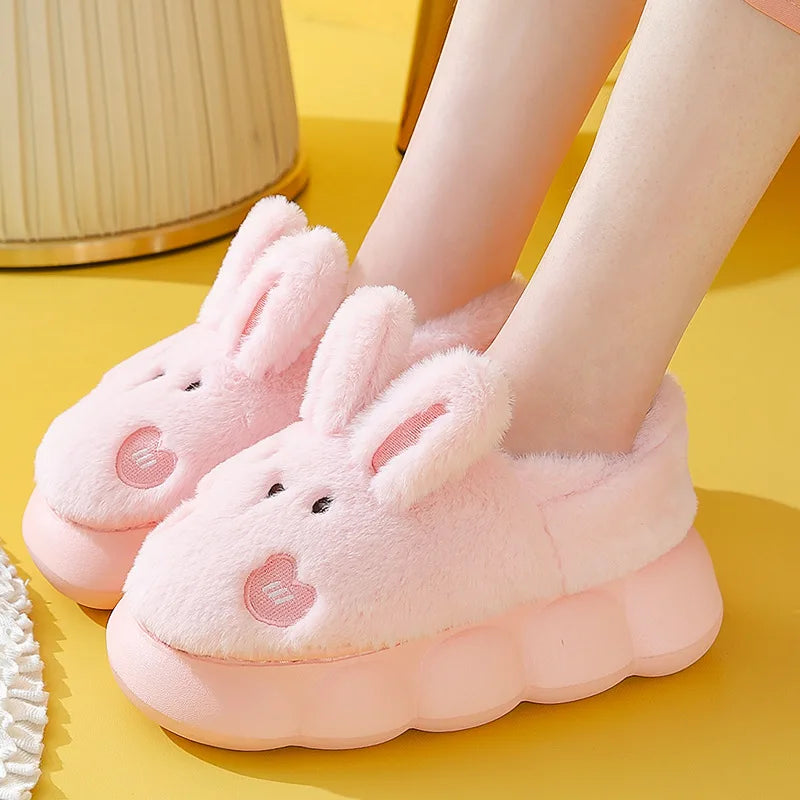 Kawaii Bunny Slippers With Ears High Platform Non-Slip