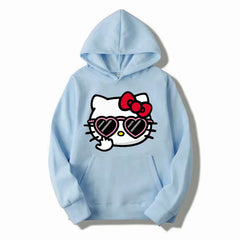Sanrio Hello Kitty Hoodie Women Solid Colors