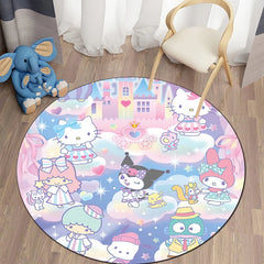 Sanrio Kuromi Cartoon HD Printed Round Carpet 3
