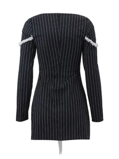 Vintage Women Long Sleeve Crop Top Dresses