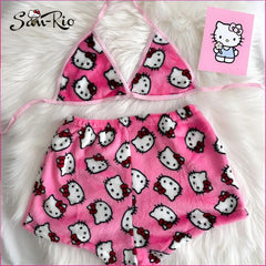 2Pcs Hello Kitty Women's Pajamas Sanrio Pajama Set Homewear