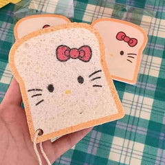 Kawaii Hello Kitty Toast Dishwashing Sponge