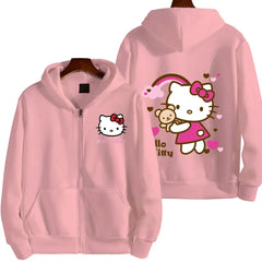 Women's Zipper Hello Kitty Hoodie
