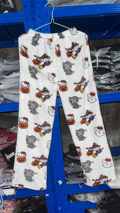 Kawaii Hello Kitty Kuromi Flannel Pajamas