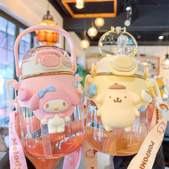 Sanrio Hello Kitty Straw Pot Belly Cup Water Bottle