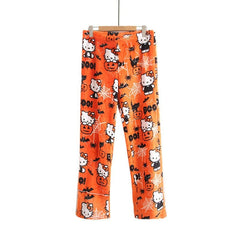 Kawaii Hello Kitty Kuromi Flannel Pajamas