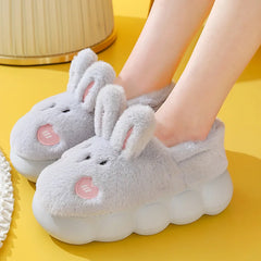 Kawaii Bunny Slippers With Ears High Platform Non-Slip