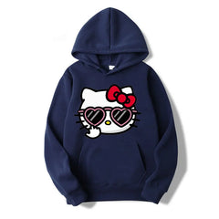 Sanrio Hello Kitty Hoodie Women Solid Colors