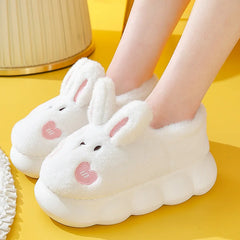 Kawaii Bunny Slippers With Ears High Platform Non-Slip