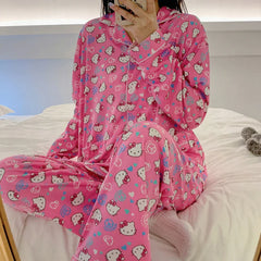 Kawaii Sanrio Kuromi Two Piece Pajamas