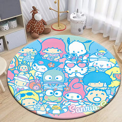 Sanrio Kuromi Cartoon HD Printed Round Carpet 2