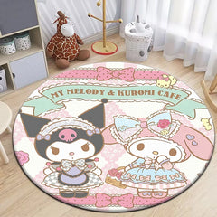 Sanrio Kuromi Cartoon HD Printed Round Carpet 2
