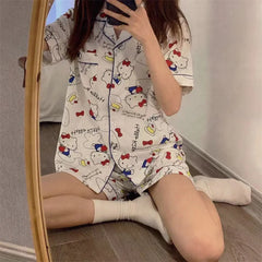 Kawaii Sanrio Kuromi Two Piece Pajamas