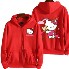 Women's Zipper Hello Kitty Hoodie