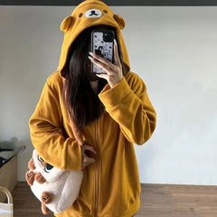 Kawaii Bear Zip Up Hoodies
