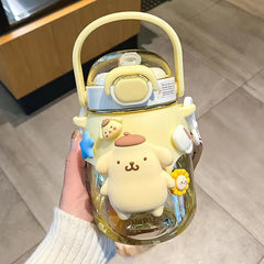 Sanrio Hello Kitty Straw Pot Belly Cup Water Bottle