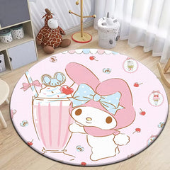 Sanrio Kuromi Cartoon HD Printed Round Carpet 2