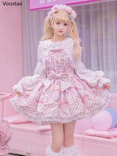 Sweet Lolita Style Cartoon Print Princess Dress
