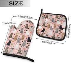 Kawaii Cat Oven Mitts and Pot Holders