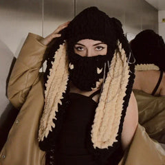 Kawaii Cute Bunny Ears Knitted Balaclava Face Cover Mask