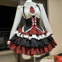 Plaid Patchwork Design Lolita Dress