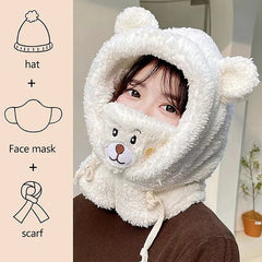 Women Cute Bear Ear Beanies Hat