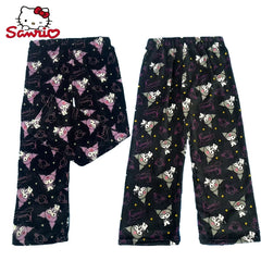Kawaii Hello Kitty Kuromi Flannel Pajamas
