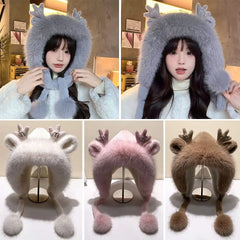 Kawaii Plush Cute Bomber Hat for Women
